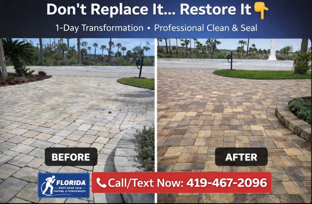 Driveway paver clean and seal