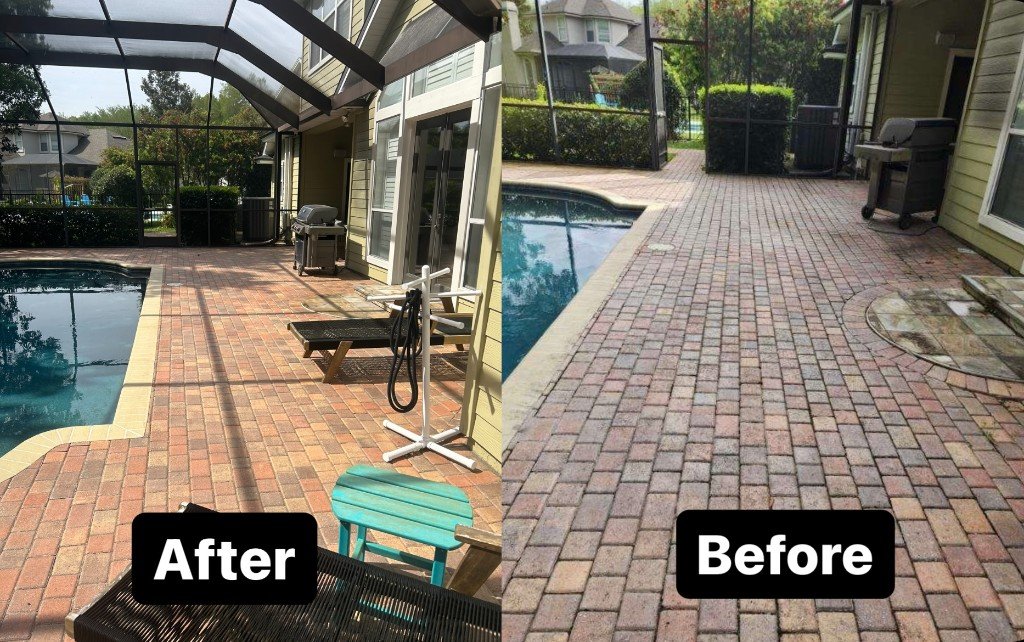 Pool deck paver restoration