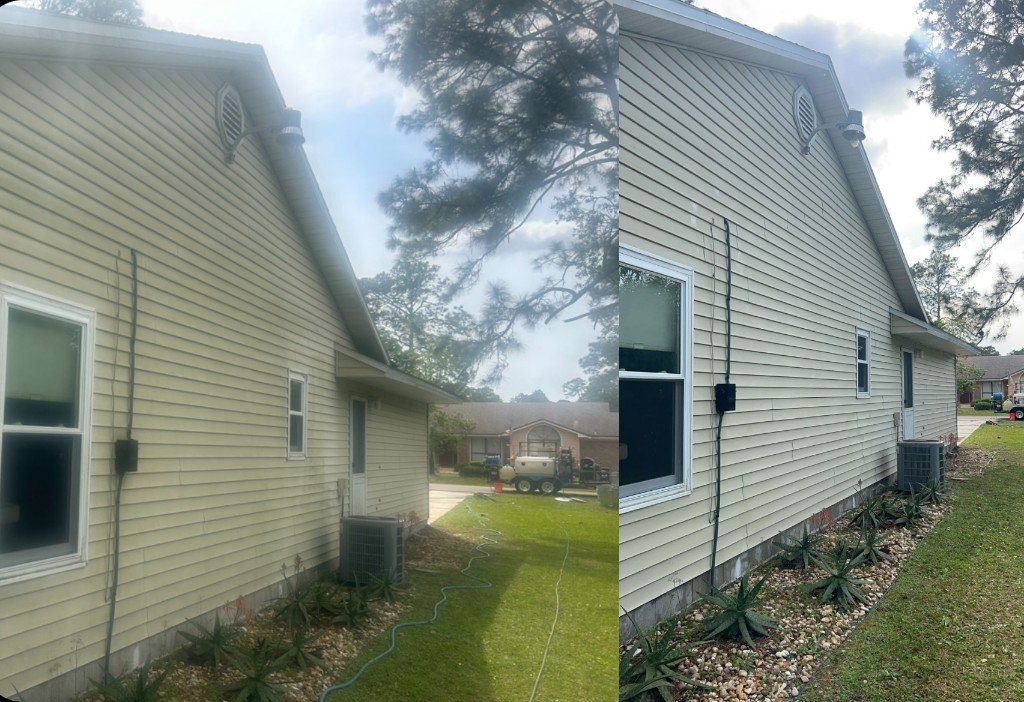 House siding soft wash before and after